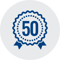 創業50年のバッチイラスト